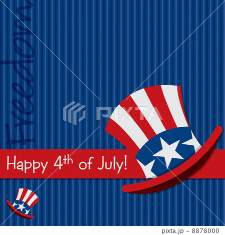 Patriotic Uncle Sam hat 4th of July card in vector format. Patriotic Uncle Sam hat 4th of July card in vector format. 8878000