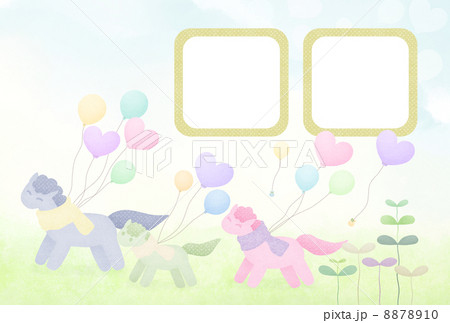 馬の親子と風船(フレーム) 8878910