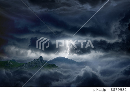 Stormy sky, lightning, mountain 8879982