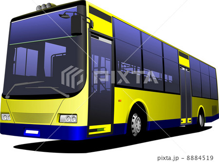 Yellow city bus. Coach. Vector illustration 8884519