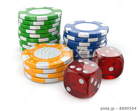 Gambling casino. Dice and chips. 8890504
