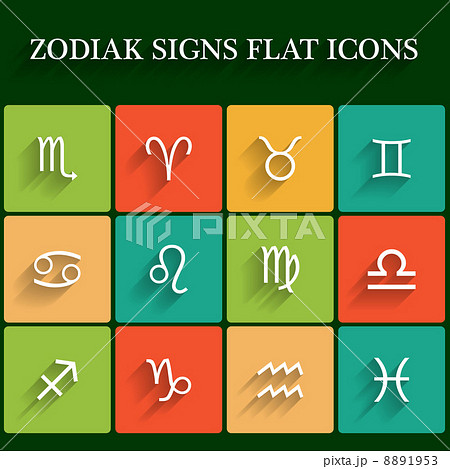 Signs of the zodiac. Vector flat icons 8891953