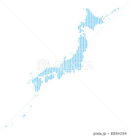 ドット日本地図のイラスト素材