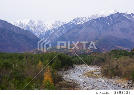 初冬の鹿島川と北アルプス 初冬の鹿島川と北アルプス 8898582