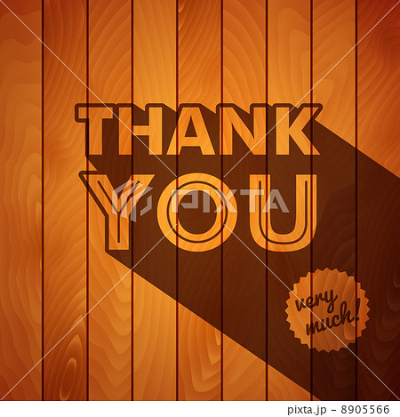 Thank you card with typography on a wooden background. Thank you card with typography on a wooden background. 8905566