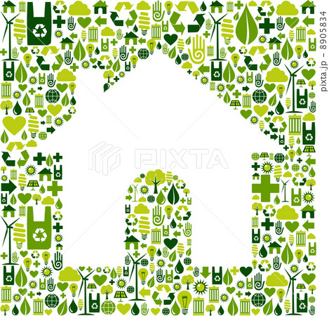 House symbol with environmental icons House symbol with environmental icons 8905834