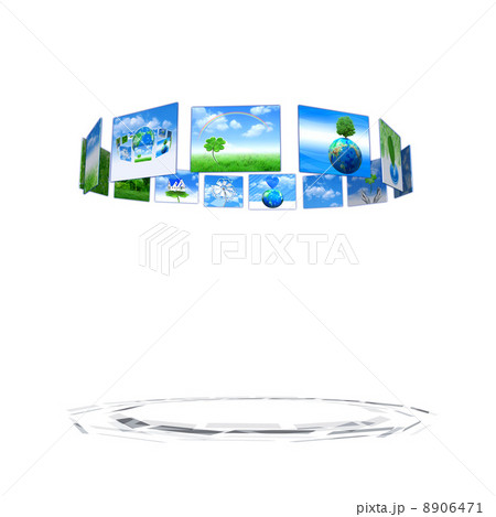 エコ環境の展示ボードが浮遊 8906471