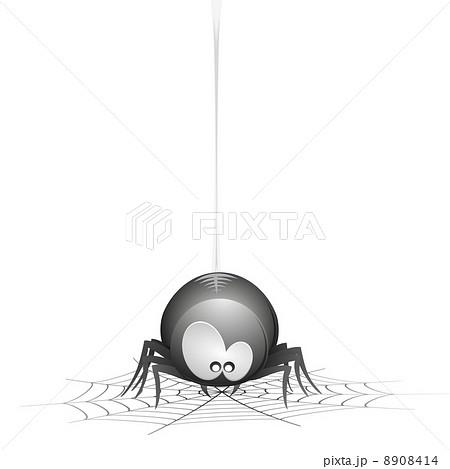 Cartoon Spider with cobweb Cartoon Spider with cobweb 8908414
