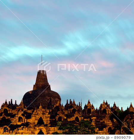 Borobudur Temple at Dusk 8909079
