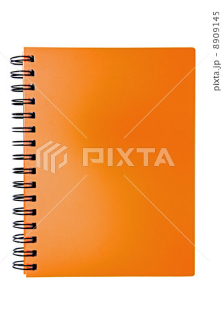 isolated blank orange ring binding book 8909145