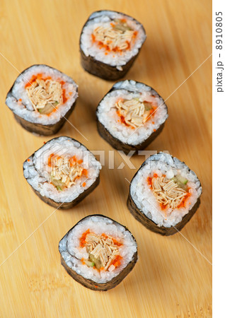 sushi rolls with tobico and pancake sushi rolls with tobico and pancake 8910805