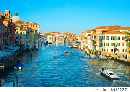 Gorgeous view on famous Venice Canal in the sunset light 8912227