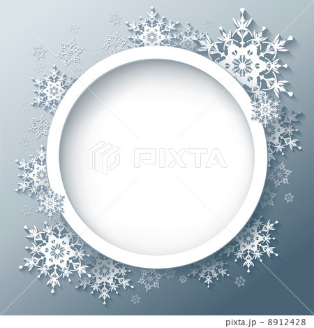 Winter gray background with 3d snowflakes 8912428