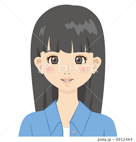 女性 童顔 顔 大学生 学生 生徒のイラスト素材