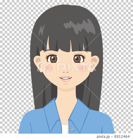 女性 童顔 顔 大学生 学生 生徒のイラスト素材