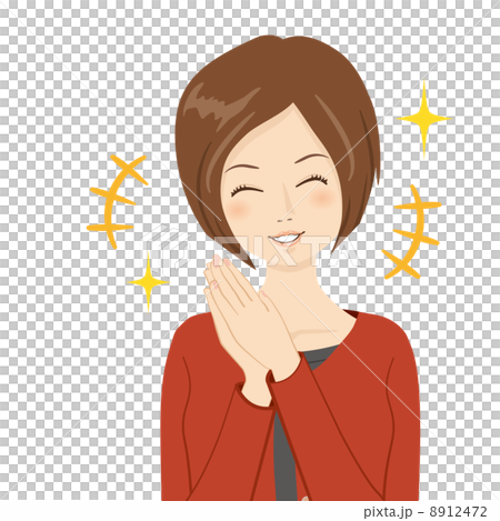 女性 喜ぶ 感激 嬉しい シリーズ作品 のイラスト素材