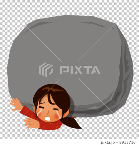 A woman crushed by a stone 8913716