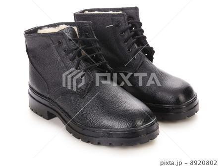 Pair of leather black boots. Pair of leather black boots. 8920802
