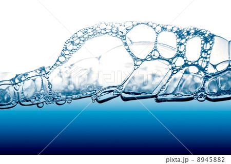 Air bubbles in blue water 8945882