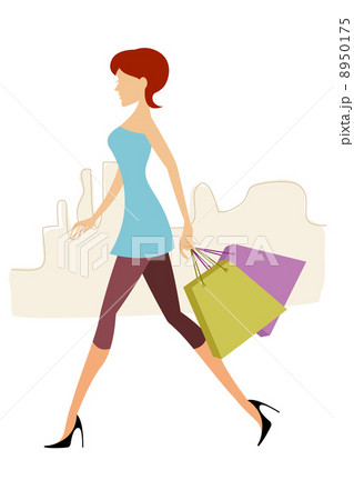 lady with shopping bags 8950175