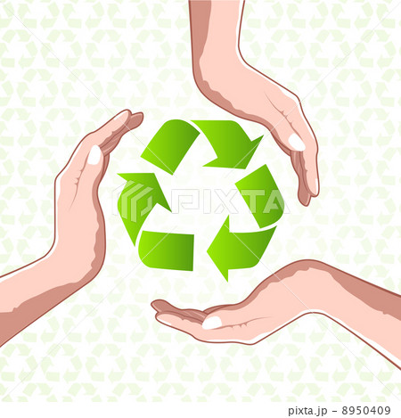 recycle icon with hands 8950409