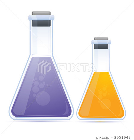 colored chemical in flask 8951945