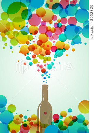 cola bottle with colorful bubbles 8952329