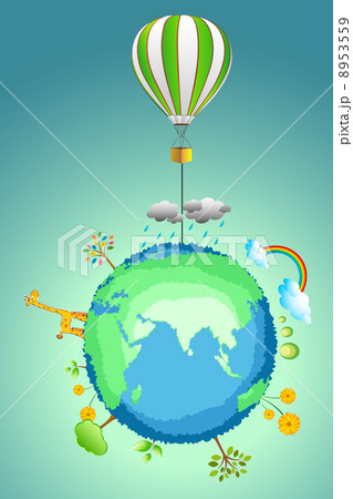 earth with parachute 8953559