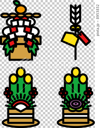 お正月飾り　門松　鏡餅　破魔矢 8953832