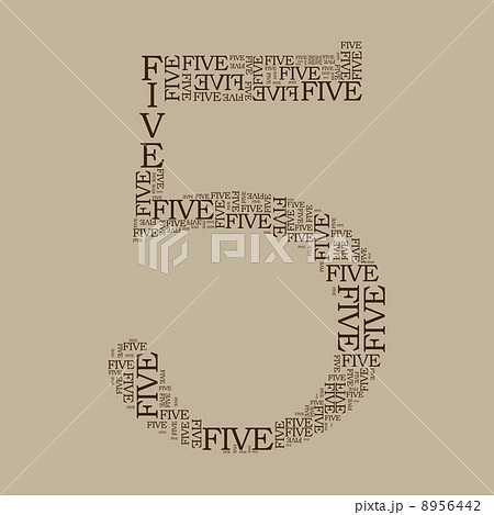 number five created from text 8956442