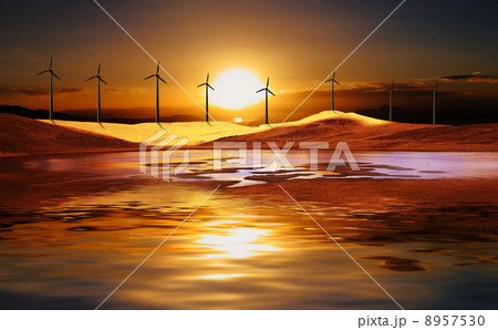 wind turbine in the desert 8957530