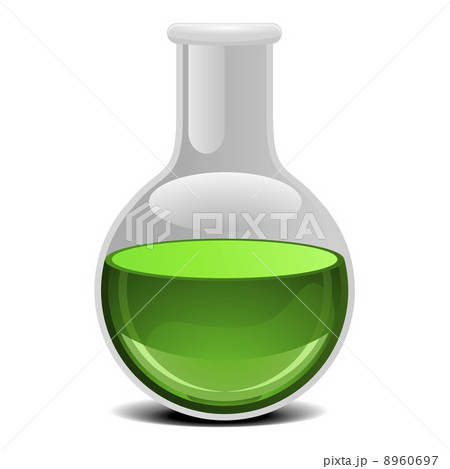 glass flask with green liquid 8960697