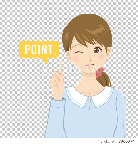 人差し指を立てる女性 8960974