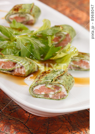 tasty appetizer with salmon and cheese tasty appetizer with salmon and cheese 8968047