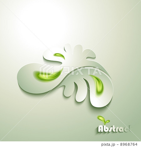 Abstract paper plant with green elements Abstract paper plant with green elements 8968764