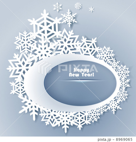 Abstract New year Background with paper snowflakes 8969065