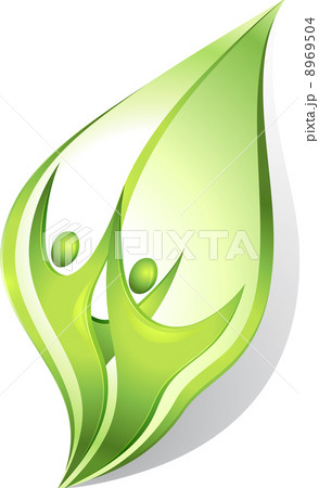 Eco-icon with green dancers Eco-icon with green dancers 8969504