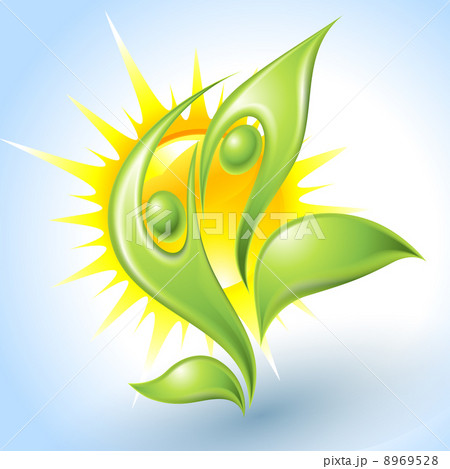 Eco-icon with green dancers Eco-icon with green dancers 8969528