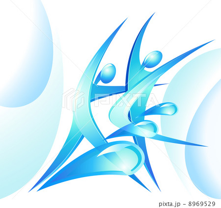 Eco-icon with blue dancers Eco-icon with blue dancers 8969529