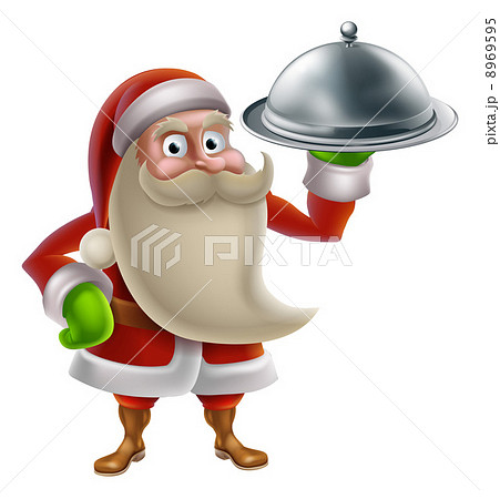 Cartoon Santa Cooking Christmas Dinner 8969595