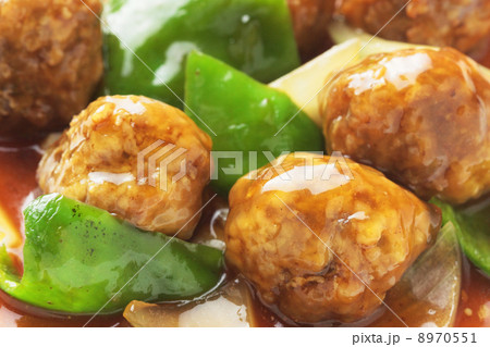 肉団子と野菜の甘酢あんかけのアップ 8970551