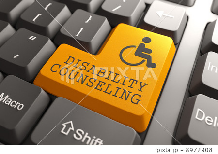 Disability Counseling on Keyboard Button. 8972908
