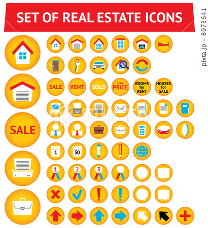Set of 56 real estate icons Set of 56 real estate icons 8973641