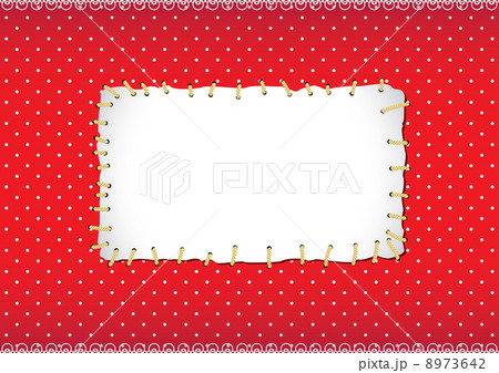 Polka dot frame with stitched patch 8973642