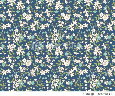 リバティ風小花柄のイラスト素材 741