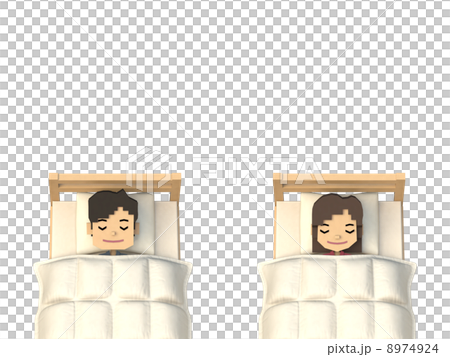 羽毛布団で寝る男女 羽毛布団で寝る男女 8974924