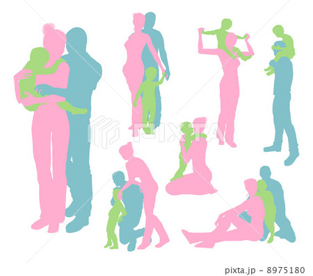 Happy family detailed silhouettes Happy family detailed silhouettes 8975180