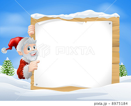 Santa Christmas Sign Snow scene Santa Christmas Sign Snow scene 8975184