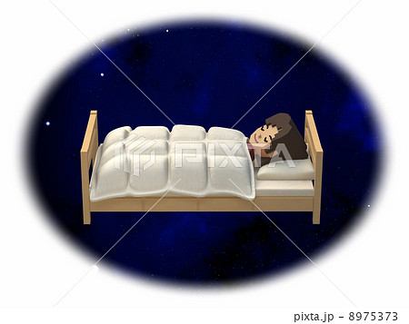 星空バックで眠る女性 星空バックで眠る女性 8975373