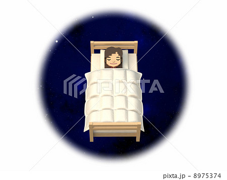 星空バックで眠る女性 星空バックで眠る女性 8975374